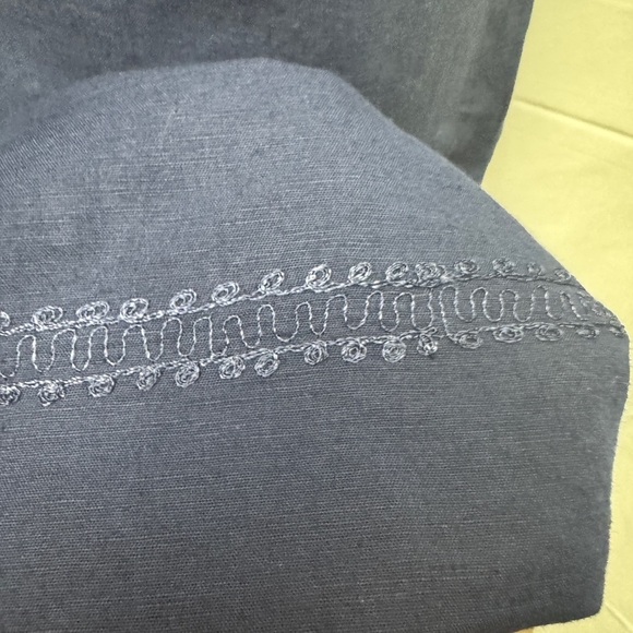 H.O.G Sleeveless Linen Cotton Dress Navy - Picture 10 of 12